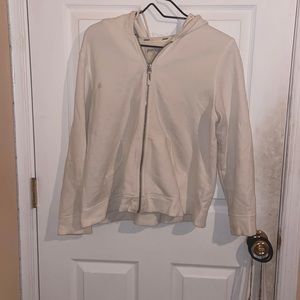 White zip up hoodie